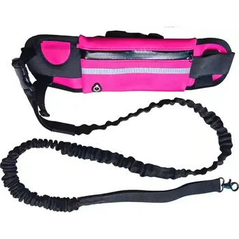 Vodítko pro psa Běžecké hands-free vodítko pro psy – S bungee šňůrou a bederním pásem - Fialová