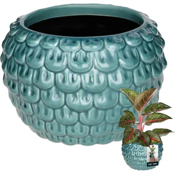 Obal na květináč Obal keramický tyrkysový ⌀ 17 cm