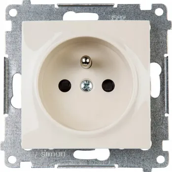 Elektrická zásuvka Simon 54 zásuvka jednoduchá s uzemněním krémová DGZ1Z.01/41