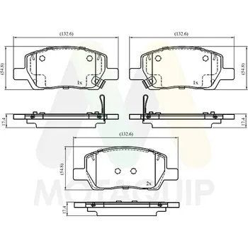 Brzdová destička Sada brzdových destiček, vždy 4 kusy v sadě MOTAQUIP LVXL2178