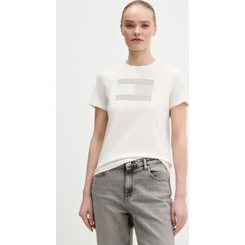 Pánské tričko Bavlněné tričko Tommy Jeans DW0DW22562 béžová 01A, vel. M