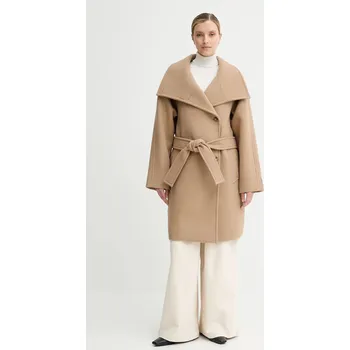 Dámský kabát Kabát s vlnou Calvin Klein LV044D557G béžová 08X, vel. M