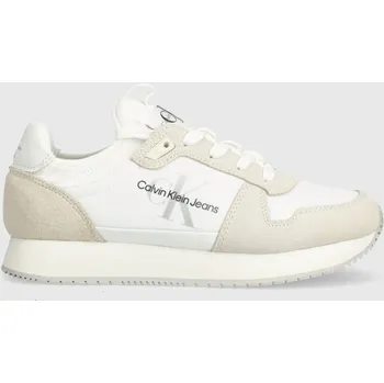 Dámské tenisky Tenisky Calvin Klein Jeans YW0YW00840 RUNNER SOCK LACEUP NY-LTH W béžová 01X, EUR 41