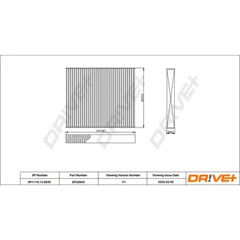 Kabinový filtr Filtr vzduchu v interiéru Dr!ve+ DP1110.12.0042
