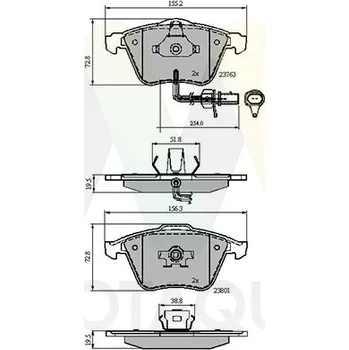 Brzdová destička Sada brzdových destiček, vždy 4 kusy v sadě MOTAQUIP LVXL1165
