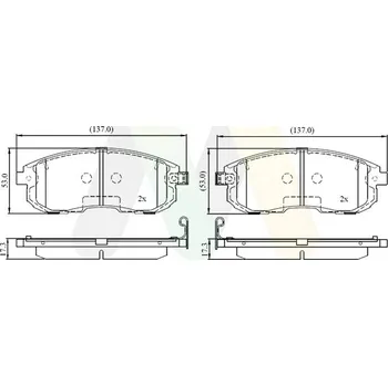 Brzdová destička Sada brzdových destiček, vždy 4 kusy v sadě MOTAQUIP LVXL1880