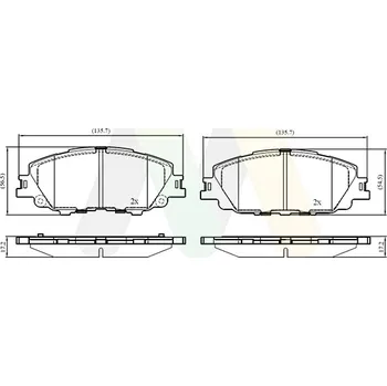 Brzdová destička Sada brzdových destiček, vždy 4 kusy v sadě MOTAQUIP LVXL2111