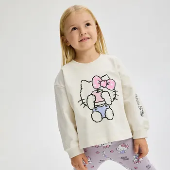 Dětská móda Reserved - Tričko s&nbsp;dlouhými rukávy Hello Kitty - tělová - 191DB-02X - 191DB-02X-80