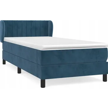 Postel Kontinentální postel 193x93x78/88 cm tmavě modrá s matrací 90x190 cm