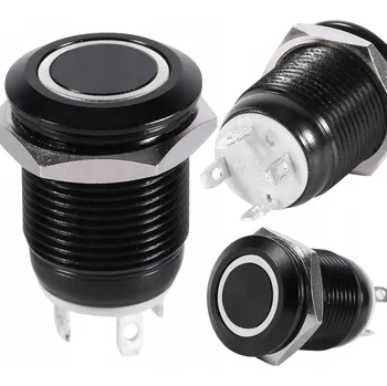 vypínač VODOTĚSNÉ LED TLAČÍTKO SPÍNACÍ SAMOVRATNÉ 12MM 2A 3V