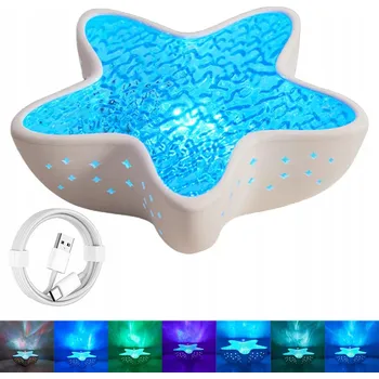 Lampička NOČNÍ LAMPA DEKORATIVNÍ HVĚZDICE SE 7 BARVAMI A NASTAVENÍM JASU