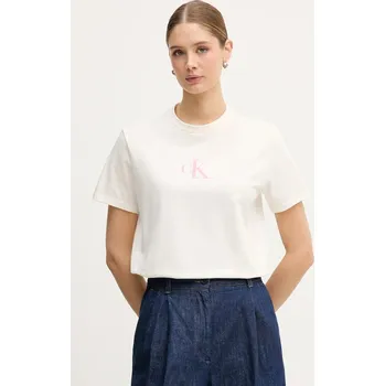 Pánské tričko Bavlněné tričko Calvin Klein Jeans LV047E804G béžová 01X, vel. XXS