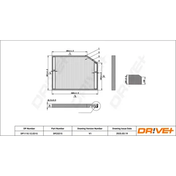 Kabinový filtr Filtr vzduchu v interiéru Dr!ve+ DP1110.12.0315