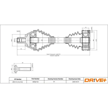 Poloosa kola Hnací hřídel - poloosa Dr!ve+ DP2110.10.2134