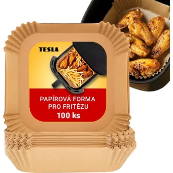Příslušenství pro fritézu TESLA AirCook QB2055 papírová forma pro horkovzdušnou fritézu 16 x 16 cm 100 ks