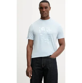 Pánské tričko Tričko Karl Lagerfeld 561221.755053 modrá 05X, vel. 3XL