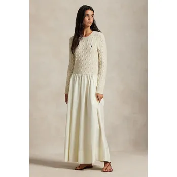 Dámské oblečení Šaty s příměsí vlny Polo Ralph Lauren 211978251 bílá 00X, vel. L