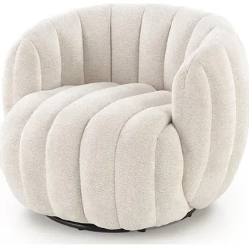 Křeslo Otočné designové křeslo FRASER — látka, béžová