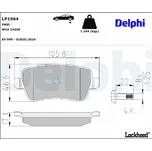 Sada brzdových destiček, vždy 4 kusy v sadě DELPHI LP1964