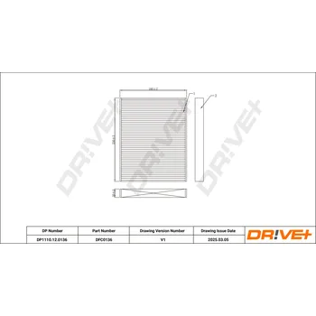 Kabinový filtr Filtr vzduchu v interiéru Dr!ve+ DP1110.12.0136