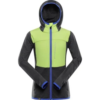 Chlapecká mikina Dětská ultralehká funkční mikina ALPINE PRO ZOLLO 164/170 Černá, Světle zelená, Modrá