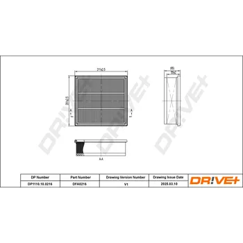 Vzduchový filtr Vzduchový filtr Dr!ve+ DP1110.10.0216