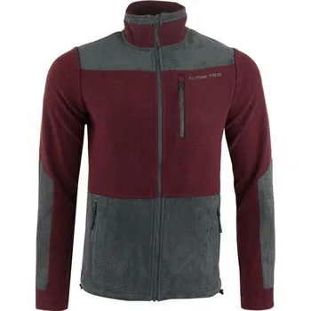 Pánská mikina Pánská fleecová mikina ALPINE PRO CLEW XL Vínová, Šedá