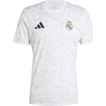 Pánské tričko Pánské fotbalové triko adidas REAL MADRID PRE-MATCH 2XL Bílá, Šedá, Černá
