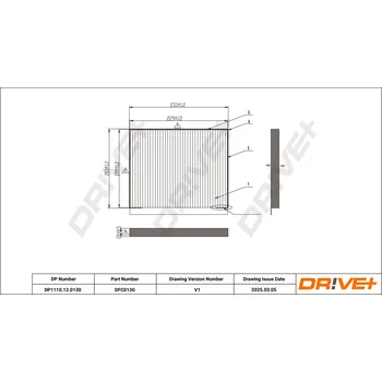 Kabinový filtr Filtr vzduchu v interiéru Dr!ve+ DP1110.12.0130