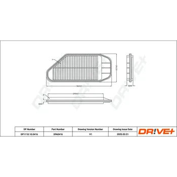 Vzduchový filtr Vzduchový filtr Dr!ve+ DP1110.10.0416