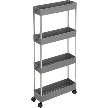 Nábytek TEXTILOMANIE Balda multifunkční regál na kolečkách šedý