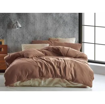 Bytový textil Kvalitex Francouzské mušelínové povlečení 200x200, 70x90cm hnědé