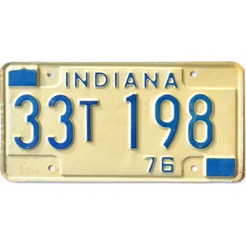 Plechová cedule Americká SPZ Indiana 1976 White 33T 198