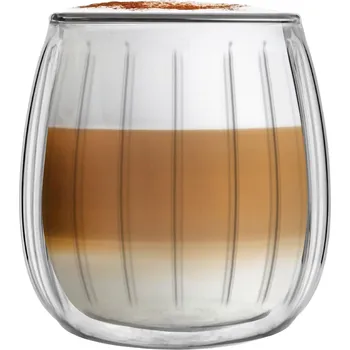 Sklenice VIALLI DESIGN Tulipán 250 ml 2 ks. - dvoustěnné termo sklenice na kávu a čaj ze skla