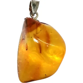 Přívěsek Jantarový přívěsek s chirurgickou ocelí větší