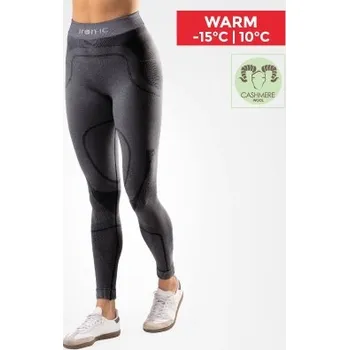 Iron-ic Dámské kašmírové legíny WARM do mrazu Barva: Black/Grey, Velikost: M/L