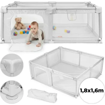 Dětská ohrádka Ohrádka 180x160 cm - šedá + taška ECOTOYS