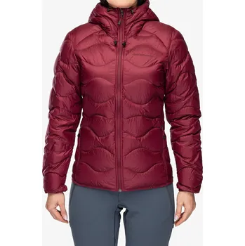 Dámská péřová bunda Peak Performance Helium Down Hood Jacket - vertical zenith/tech burgundy