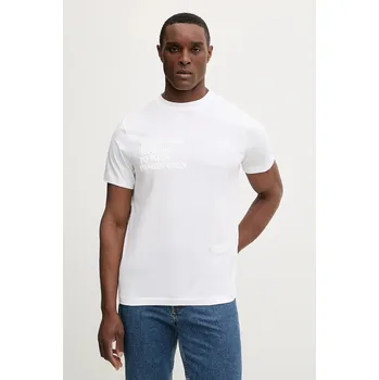 Pánská móda Bavlněné tričko Karl Lagerfeld 561241.755061 bílá 00X, vel. XXL