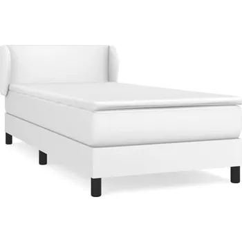 Postel Kontinentální postel bílá 193 x 93 x 78/88 cm s matrací 90 x 190 x 20 cm