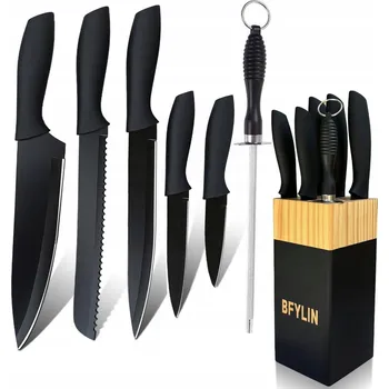 BFYLIN Sada kuchyňských nožů 7 dílná s dřevěným blokem