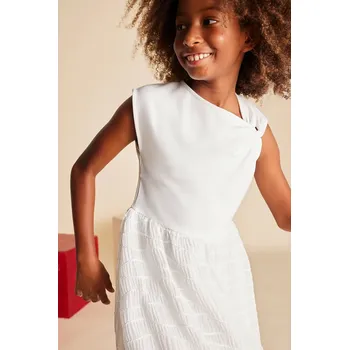 Dětská móda Dívčí šaty Mayoral 6974.8B.Junior.PPYA béžová 01X, vel. 167