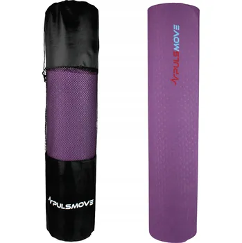 podložka na cvičení PODLOŽKA NA CVIČENÍ PULSMOVE 6 MM PRO JÓGU, PILATES, FITNESS FIALOVÁ + TAŠKA