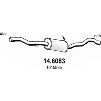 Zadní díl výfuku Střední díl výfuku ASSO 14.6083