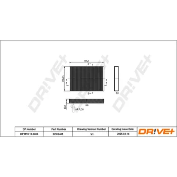 Kabinový filtr Filtr vzduchu v interiéru Dr!ve+ DP1110.12.0405