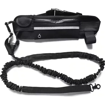 Vodítko pro psa Běžecké hands-free vodítko pro psy – S bungee šňůrou a bederním pásem - Černá