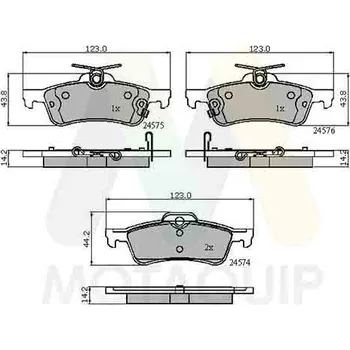 Brzdová destička Sada brzdových destiček, vždy 4 kusy v sadě MOTAQUIP LVXL1322