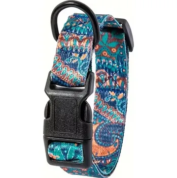 Obojek pro psa Boho obojek pro psy – Nastavitelný a pevný - XL , Zelená