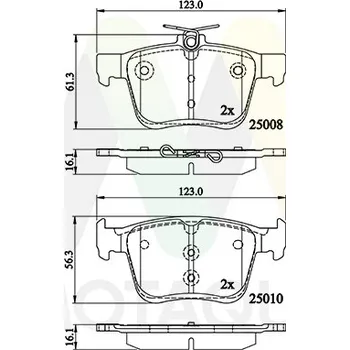 Brzdová destička Sada brzdových destiček, vždy 4 kusy v sadě MOTAQUIP LVXL1751