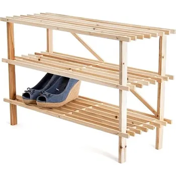 Botník Botník dřevěný SAMUEL 74 x 48,5 x 26 cm, 3 police